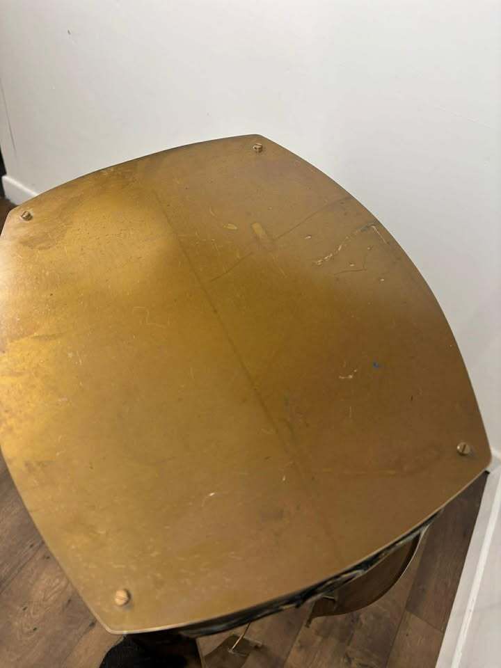 photo for sale Reproduction Heavy Cast Metal & Brass Jardiniere Stand