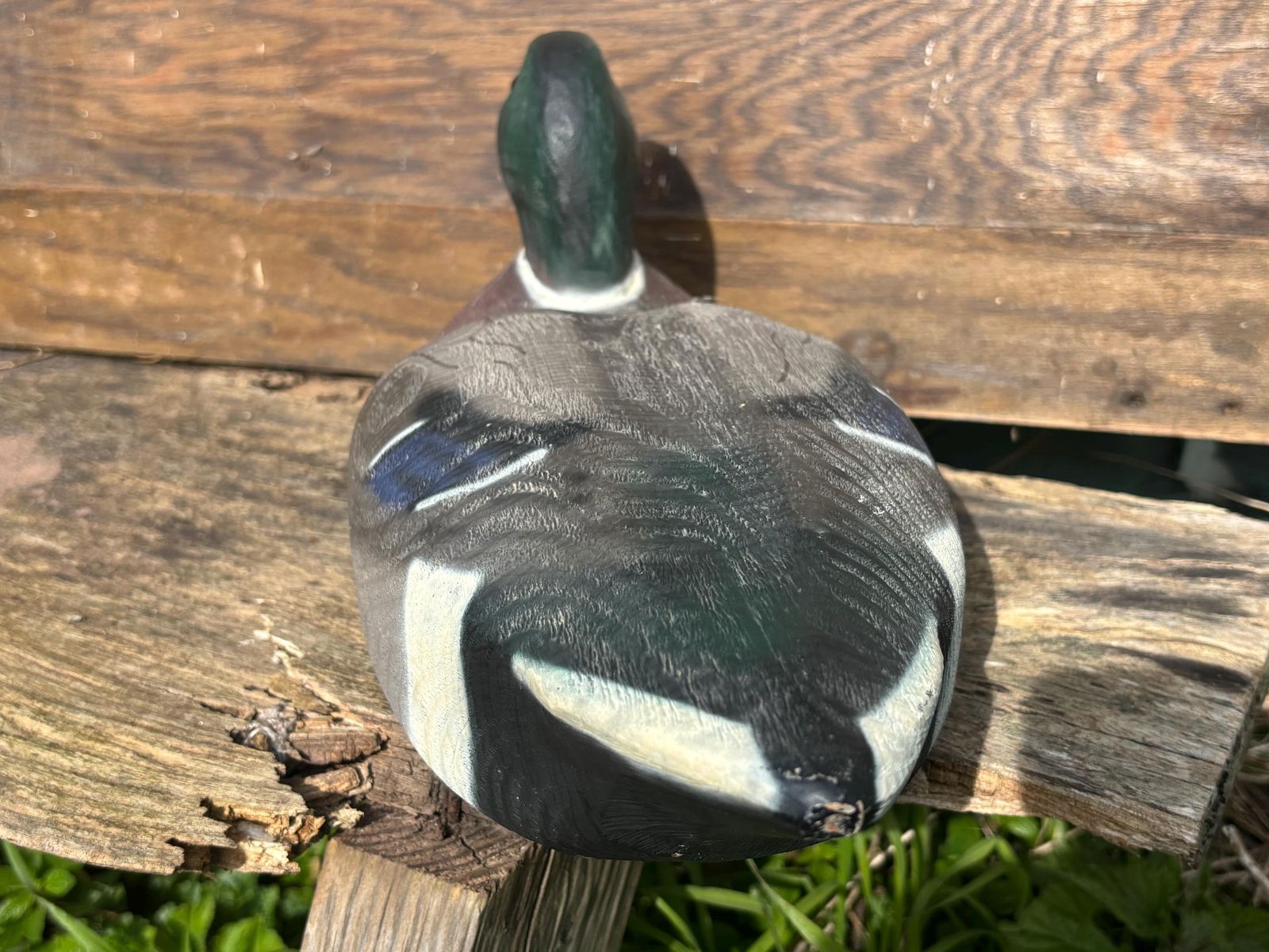 Vintage Herters Wooden Painted Decoy Duck With Glass Eyes photo for sale