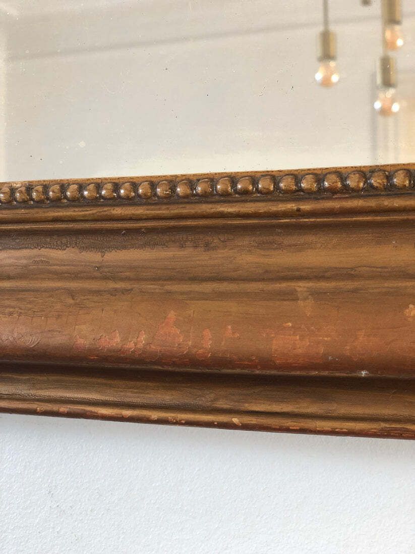 photo furniture Large Antique French Louis Philippe Giltwood Mirror – Late 19th Century