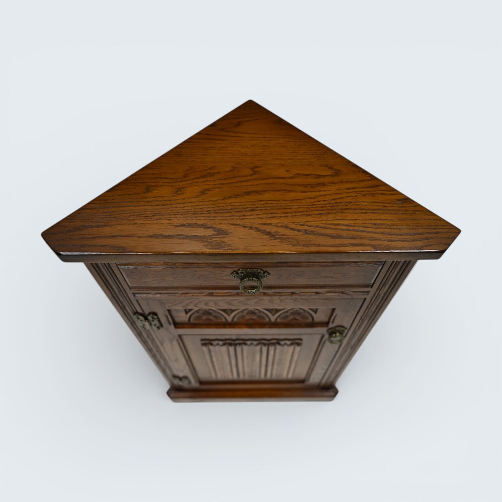 Furniture Old Charm Corner Cabinet With Drawer Linenfold Free Uk Delivery* photo