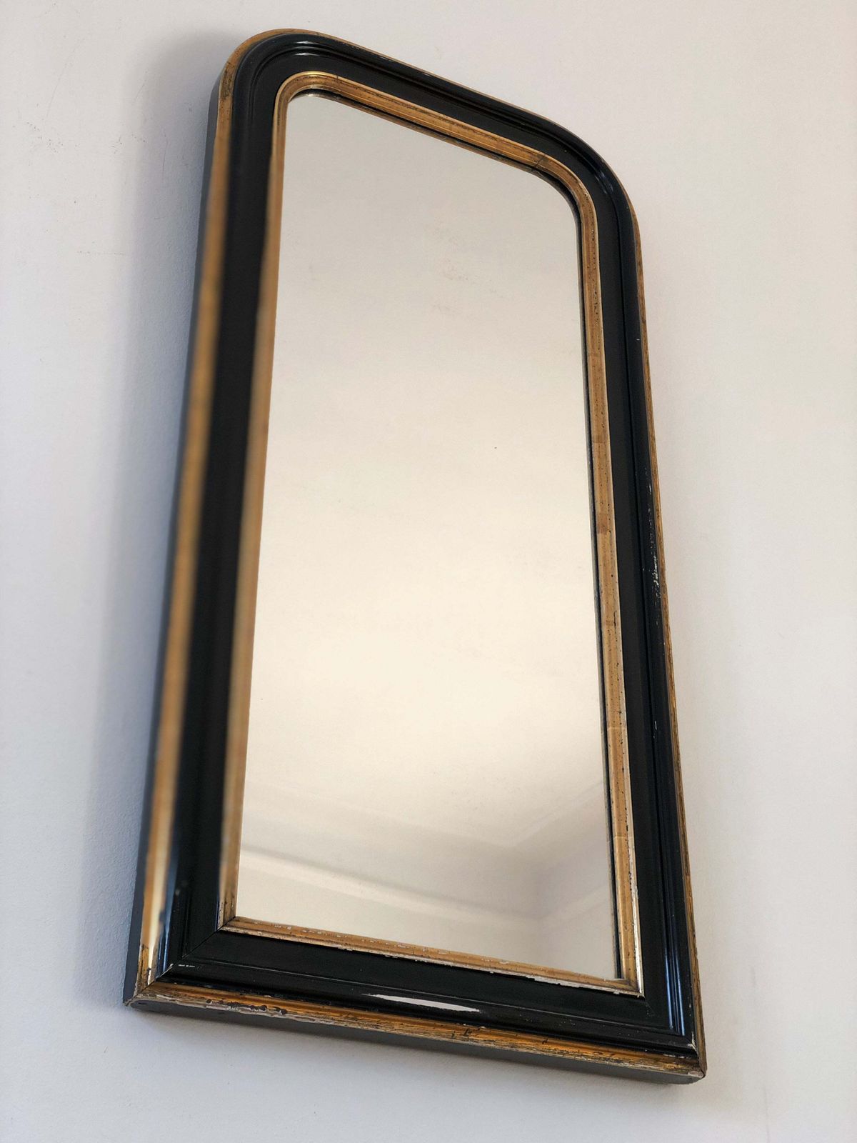 Antique French Louis Philippe Full Length Mirror – Black And Gold, Late 19th Century photo 825.0