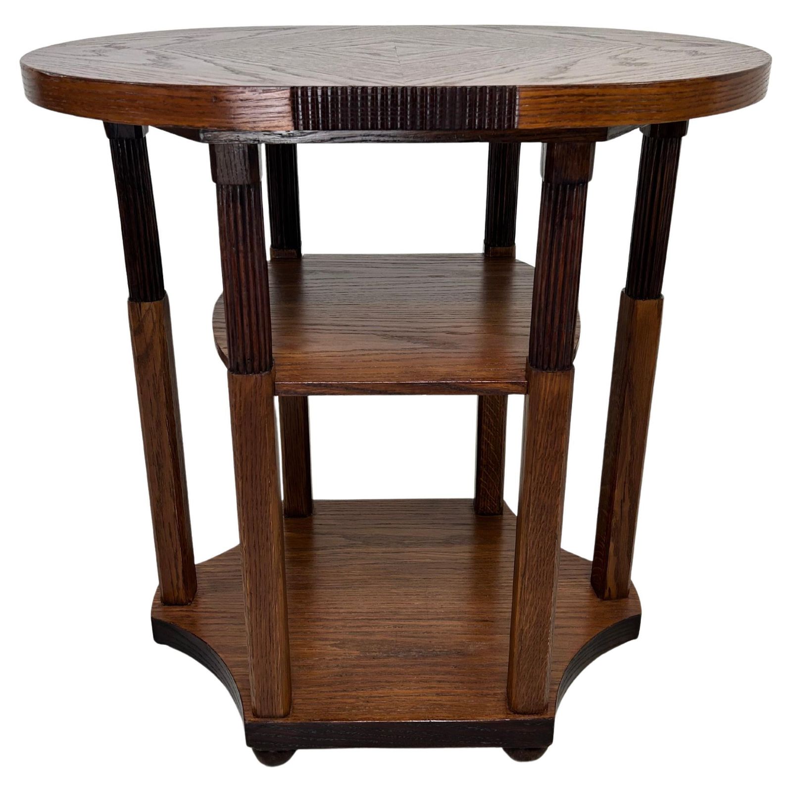 Oval Side Table With Six Legs In The Style Of Vienna Secession