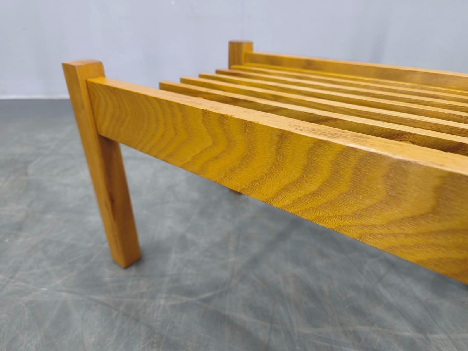 577.0 Set Of Three Mid Century Wooden Plant Stands, Czechoslovakia 1970s photo