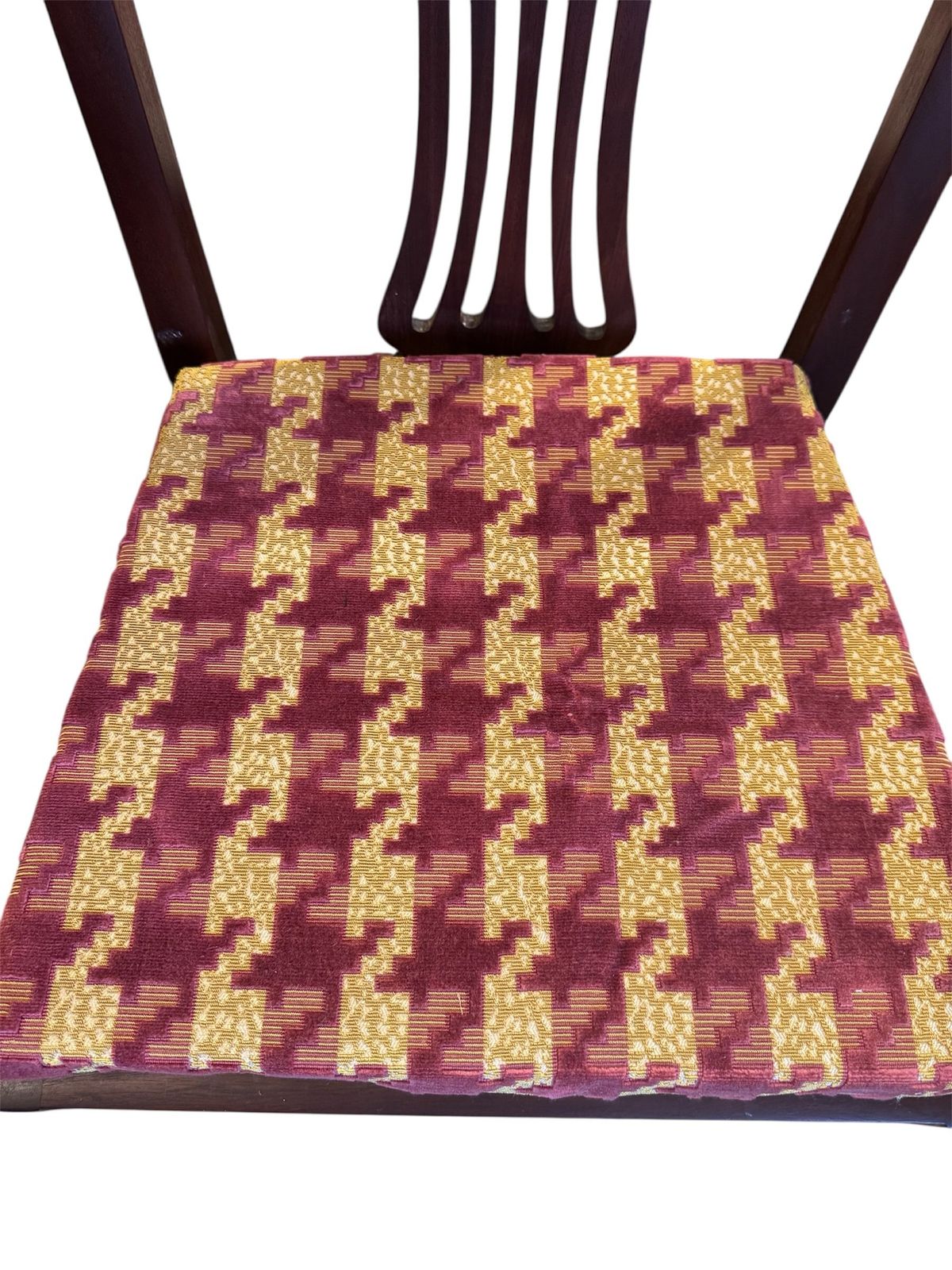 Furniture Antique Pair Of Mahogany Georgian Chairs Reupholstered In Luxury Fabric photo
