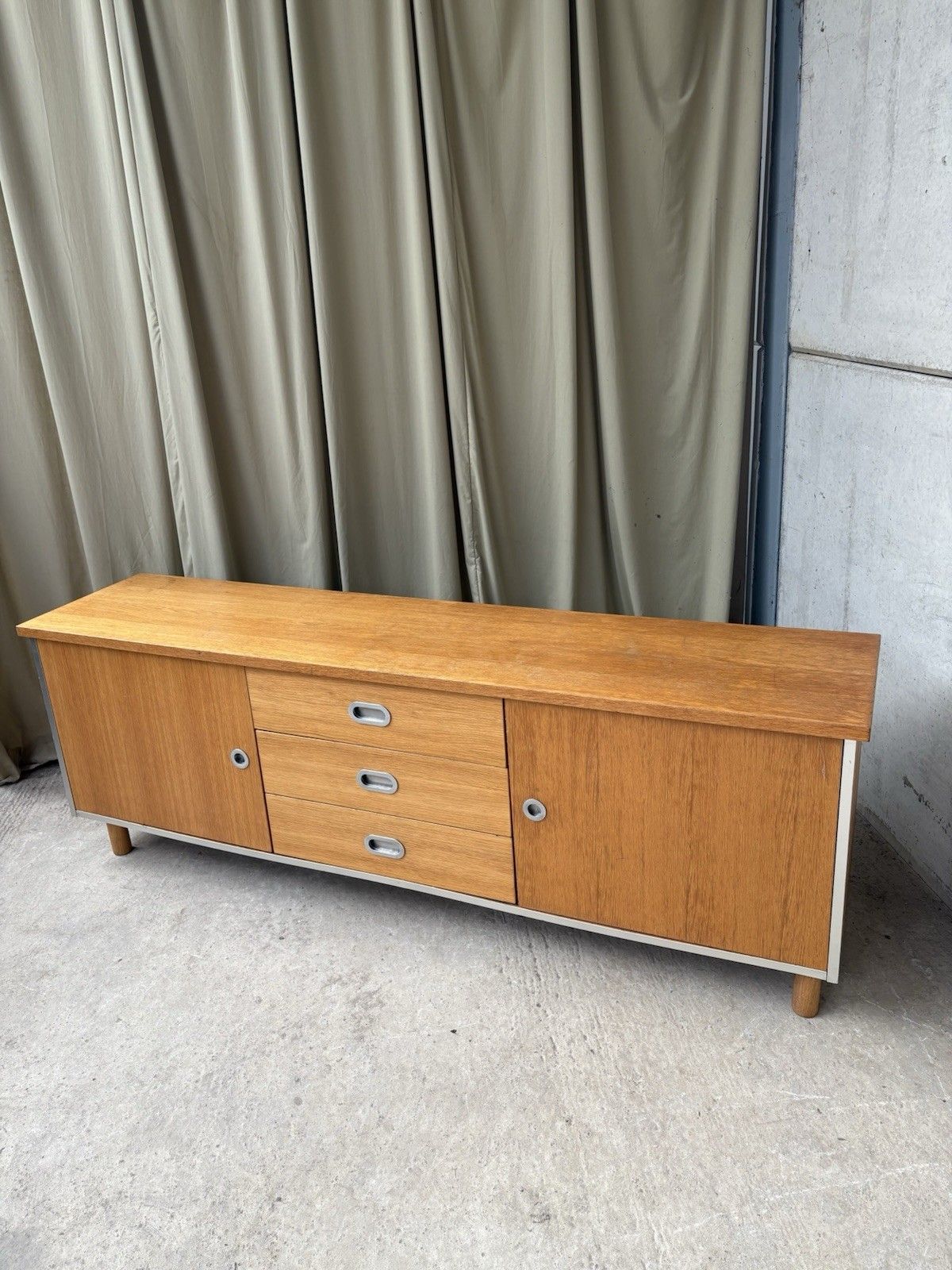 Vtg Late Mid Century 90s Sideboard Modernist Media Cabinet Unit Lp Storage R1122 photo Furniture
