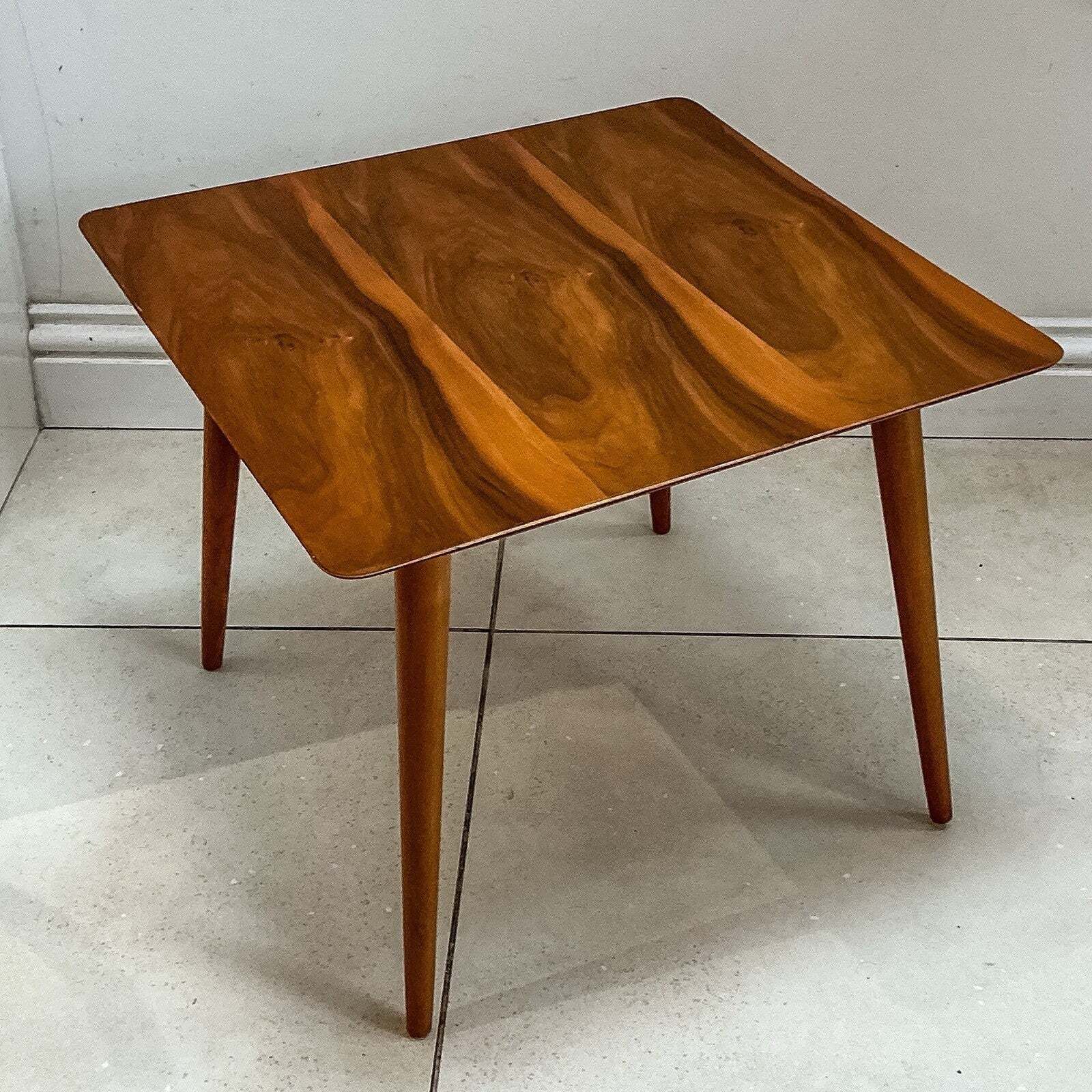 Rare Schreiber Wood Industries Mid Century Walnut Side Table 1950s