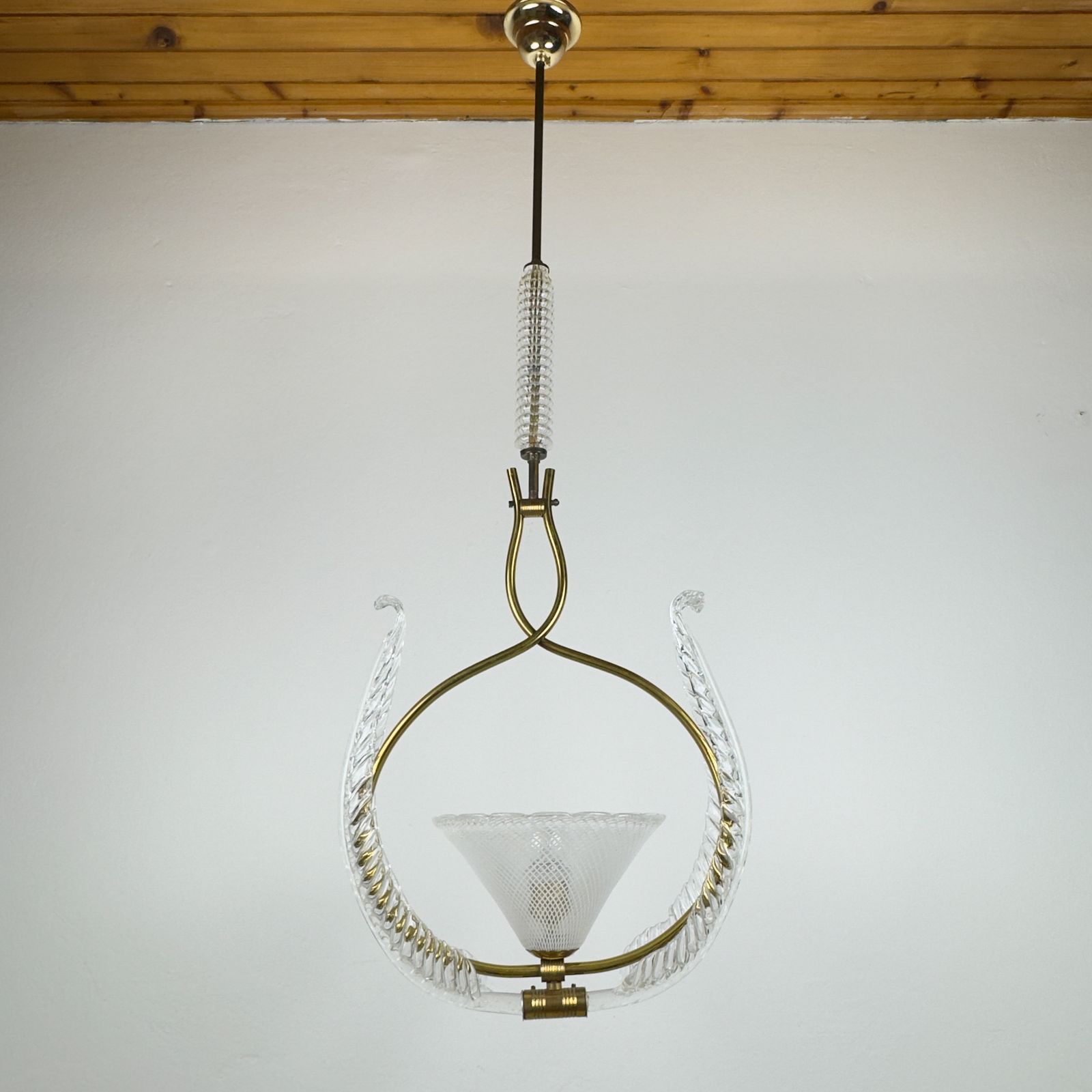 Vintage Murano Chandelier By Barovier & Toso, Italy 1930s photo vinterior