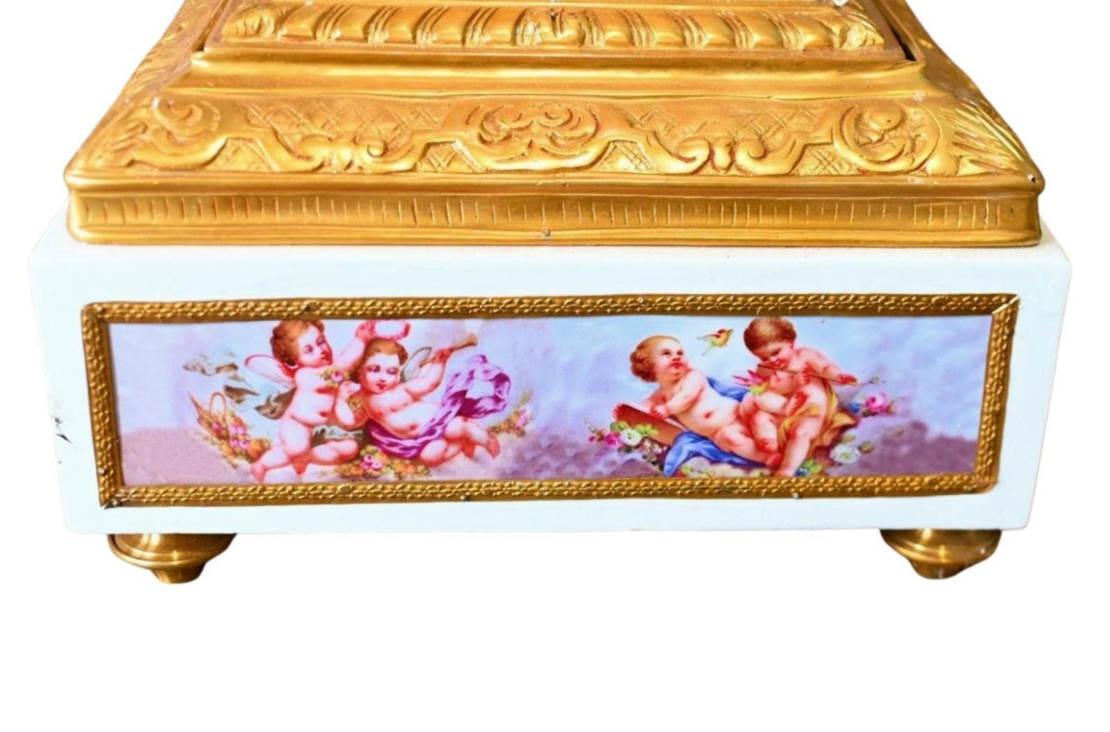Pair Of Sevres Style Porcelain Gilt Bronze Pedestals Louis XVI Reviva photo 2850.0