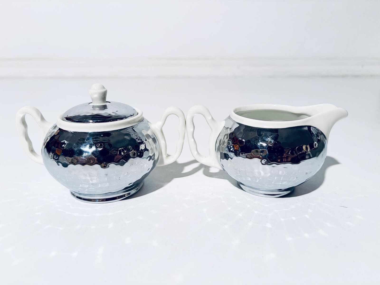 photo furniture Art Deco Creamer & Sugar Bowl Set Bauscher Weiden Bavaria Porcelain / Vintage Home Decor 1930s