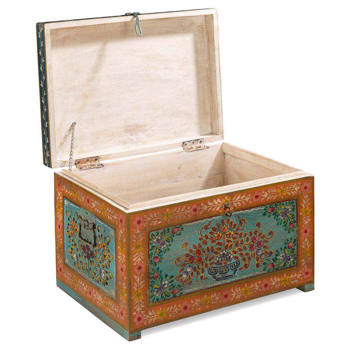 Hand Painted Wooden Box, Oriental photo Home Decor