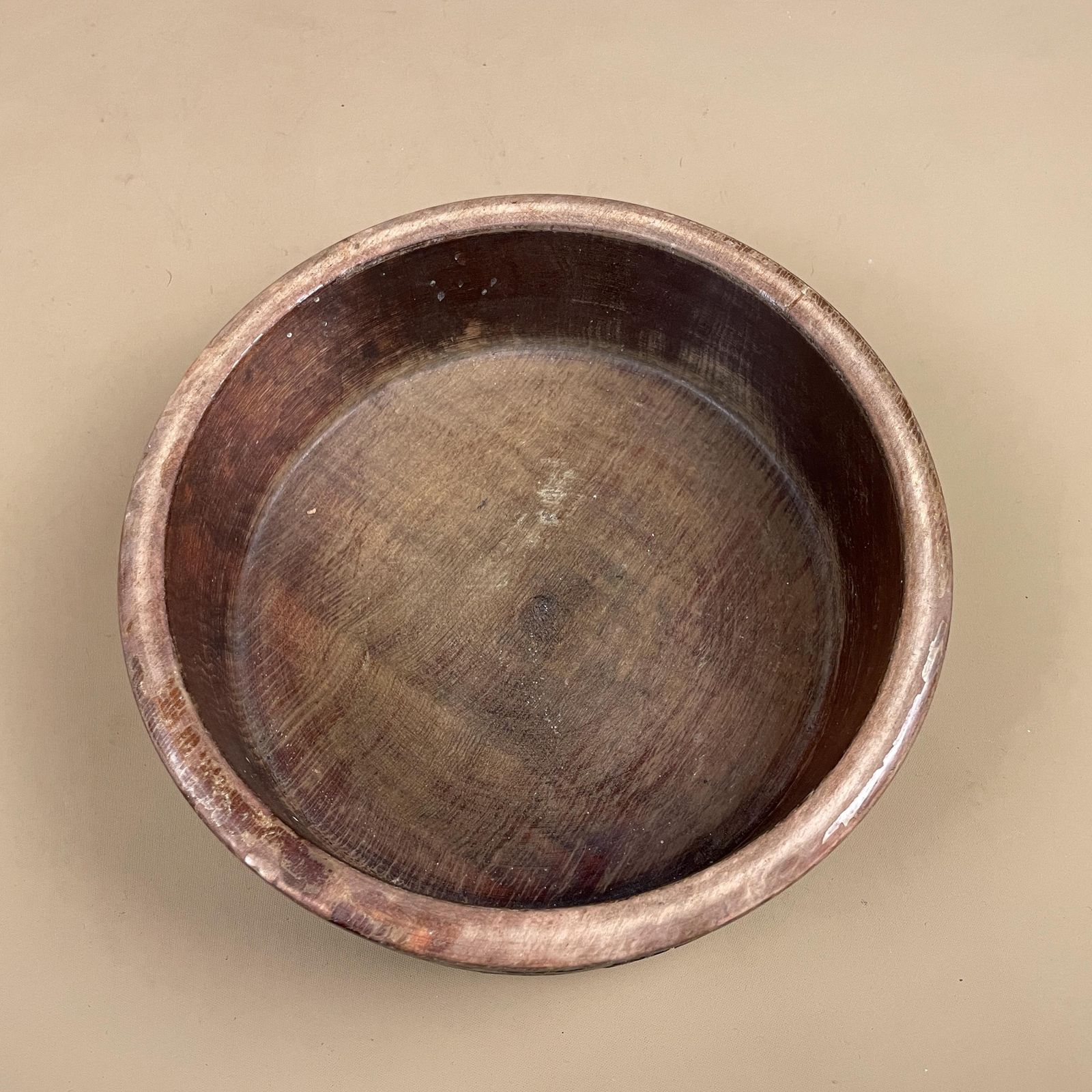 Vintage Hand Carved Wooden Bowl Decorative Floral Leaf Motif Rustic Display Tub Farmhouse Cottage Tableware Wood Handmade Round photo buy
