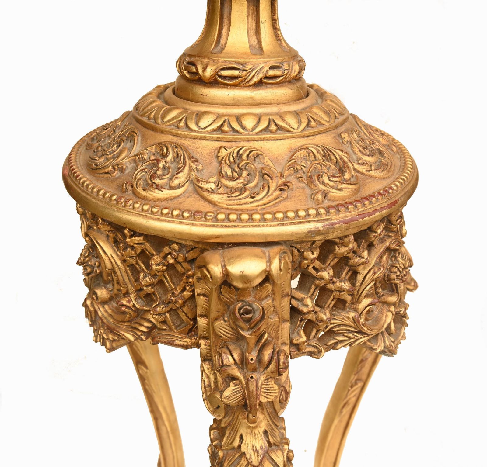 photo vinterior Pair Italian Giltwood Pedestals Rococo Stands Classical Urn Finials