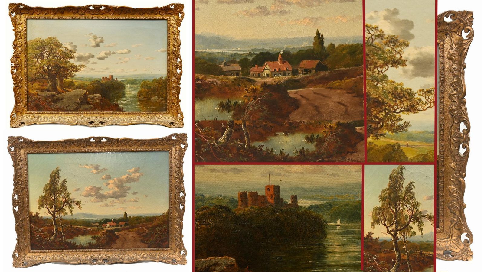 Pair Victorian Oil Paintings English Landscape Pastoral Idyll 1880