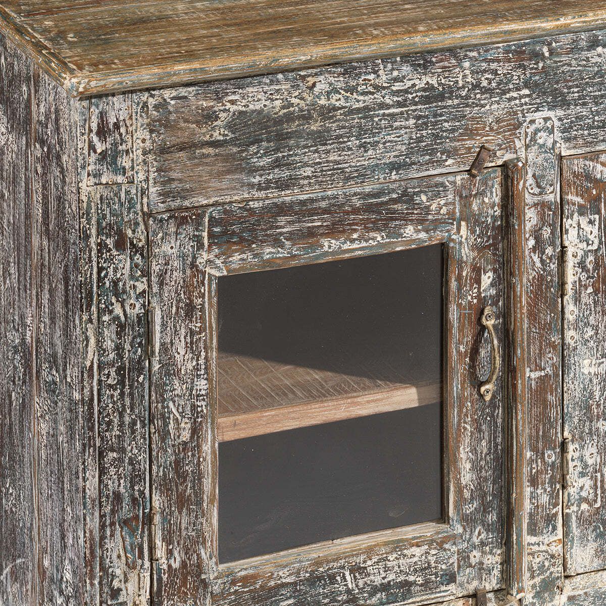 Vintage Indian Sideboard With Glass Panelled Doors photo Furniture