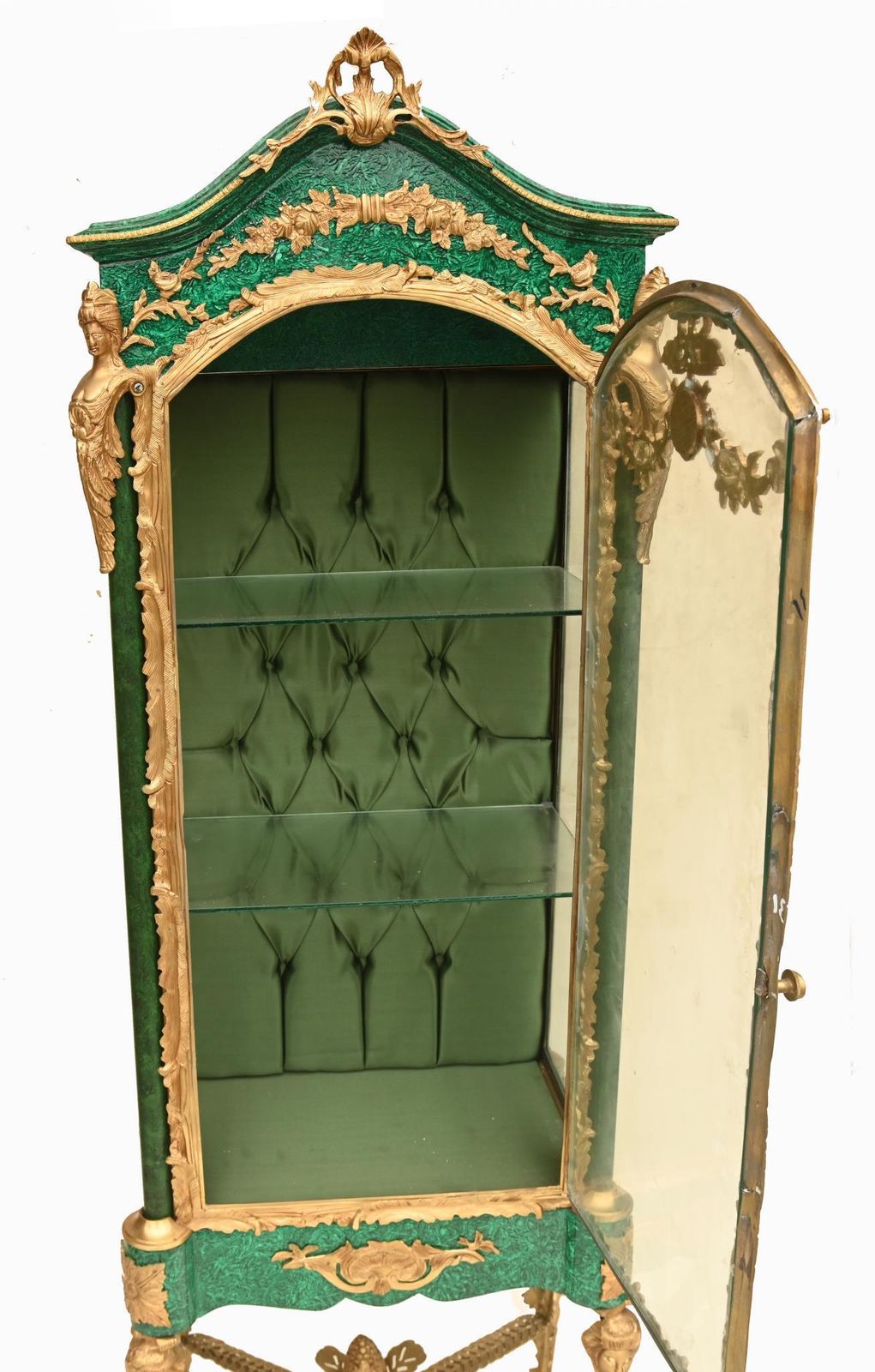 Pair French Vitrines Malachite Display Cabinets Louis XVI photo 2995.0