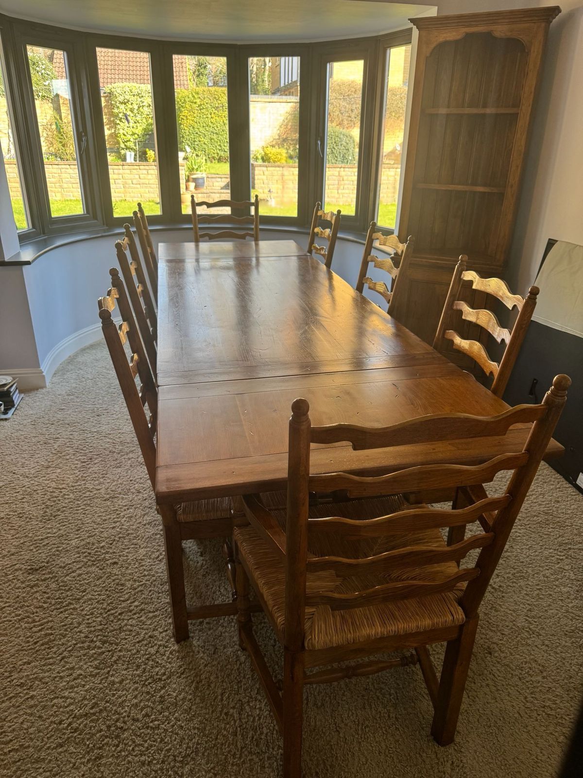 Willis Gambier Vintage Oak Extending Dinning Table And 8 Chairs photo Furniture