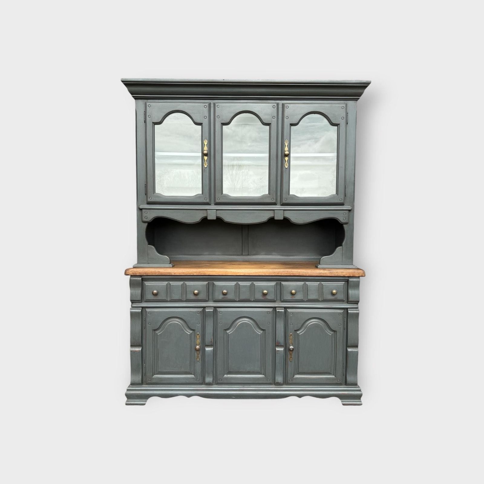Pine Painted 2 Door Glazed Bookcase Cupboard  Glazed Display Bookcase photo furniture