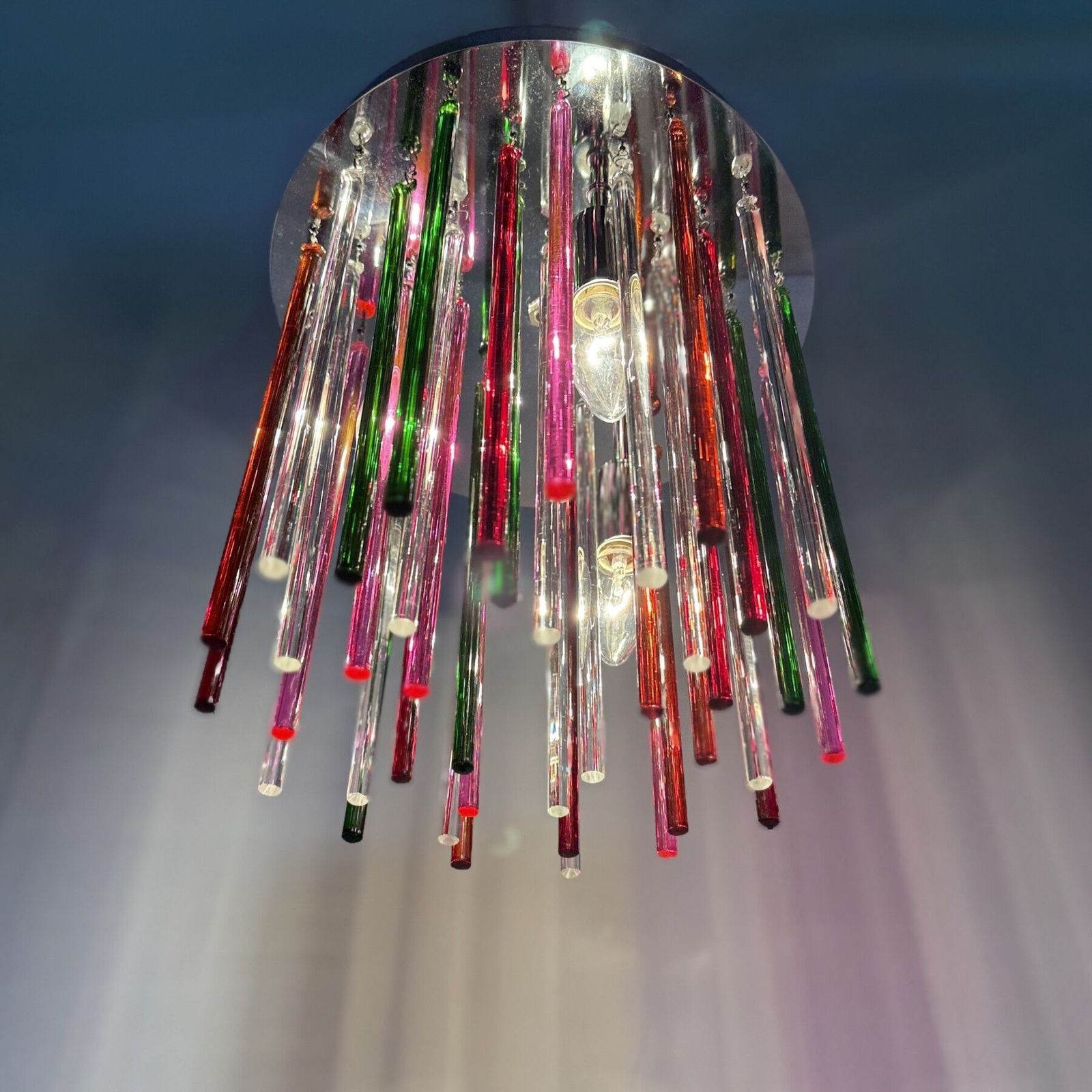 Mid Century Design Glazen Plafondlamp, Jaren 1970 photo 402.0