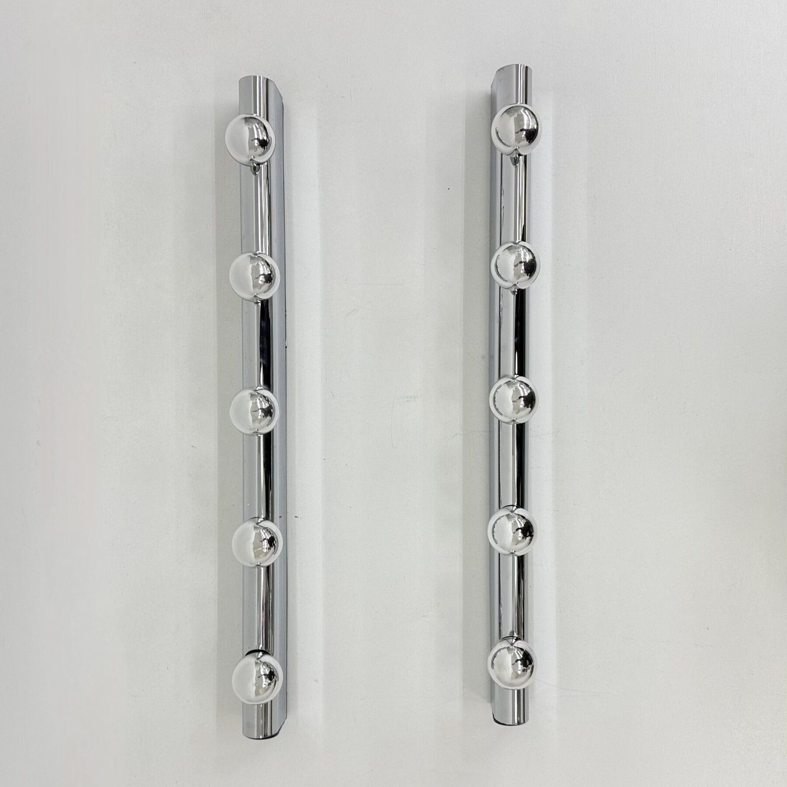 Set Of 2 Targetti Sankey Chrome Wall Lamps , 1970s