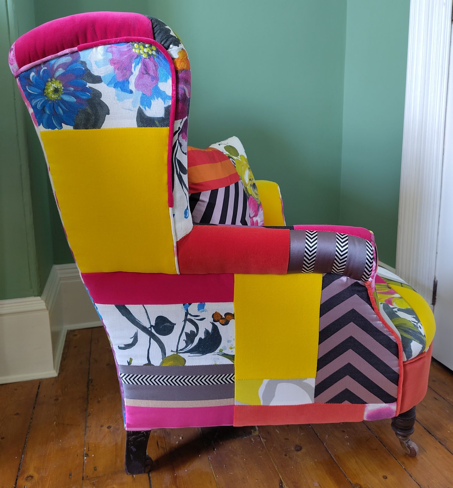 Bespoke Squint London Wingback Armchair In Designers Guild Fabrics – One Off Commission photo for sale