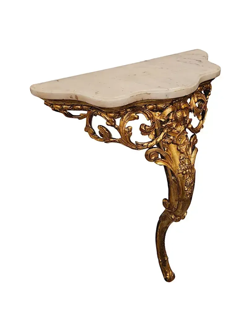 A Fabulous And Unusual 19th Century Marble Top Giltwood Console Or Pier Table photo furniture