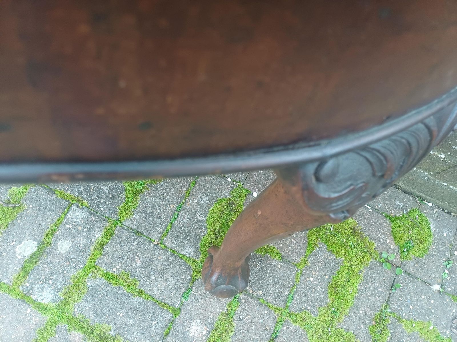 photo for sale Late Victorian Carved Mahogany Demi Lune Side Table Vintage Tables Antique Console