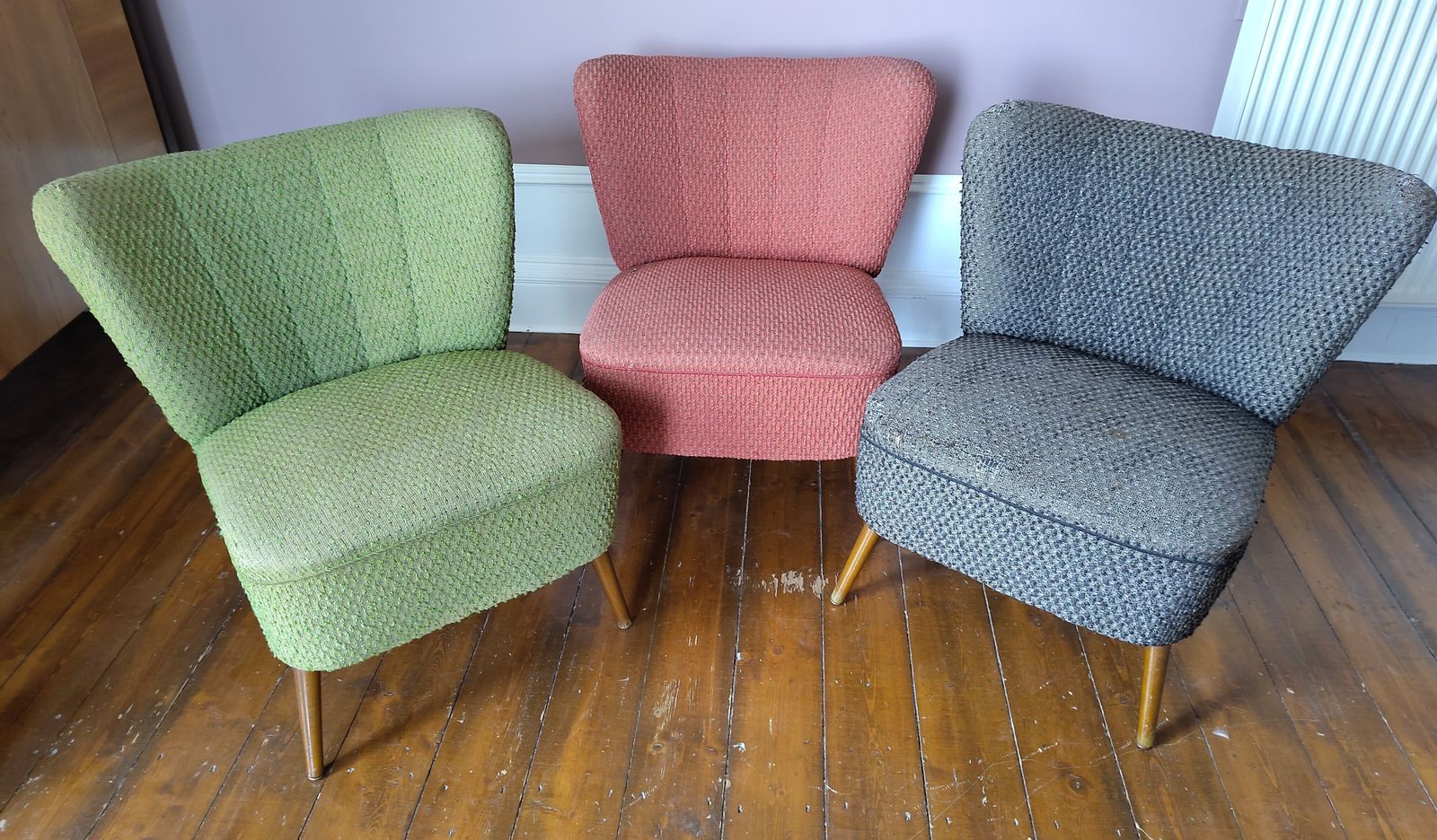 Set Of Three 1950s West German Cocktail Chairs – Ideal For Reupholstery