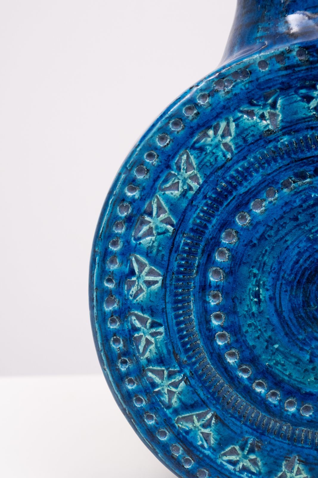 photo for sale Bitossi Rimini Blu Lollipop Vase By Aldo Londi 1960s Italy