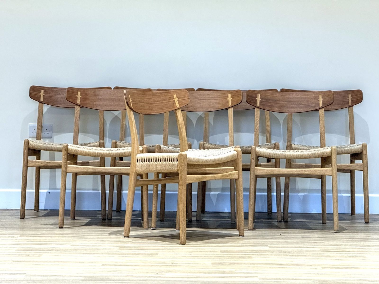 Set Of Eight Ch23 Dining Chair By Hans J. Wegner
