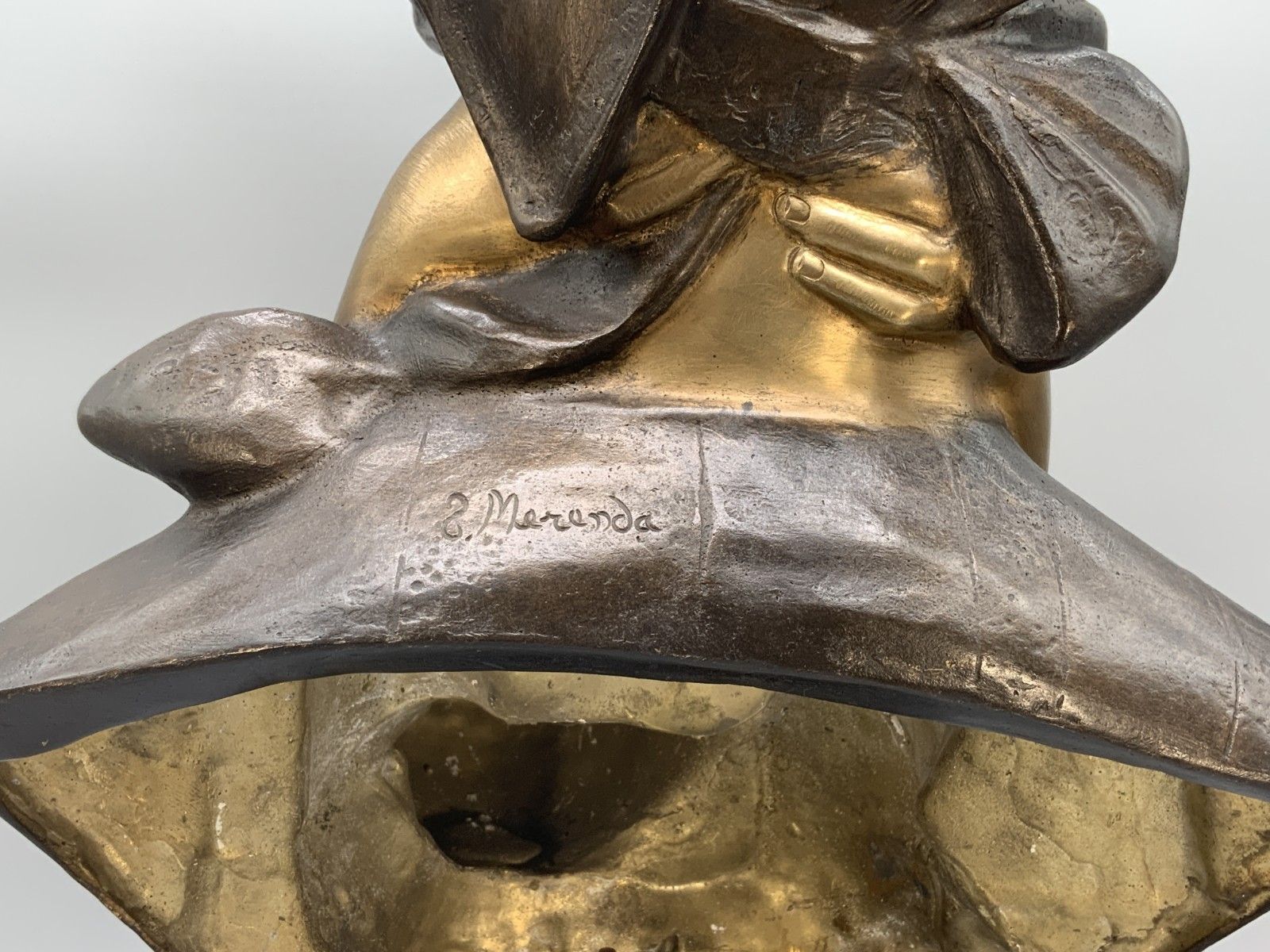 Large Bronze Sculpture 'Maternity' Mother & Child Statue After Antonio Merente photo vintage