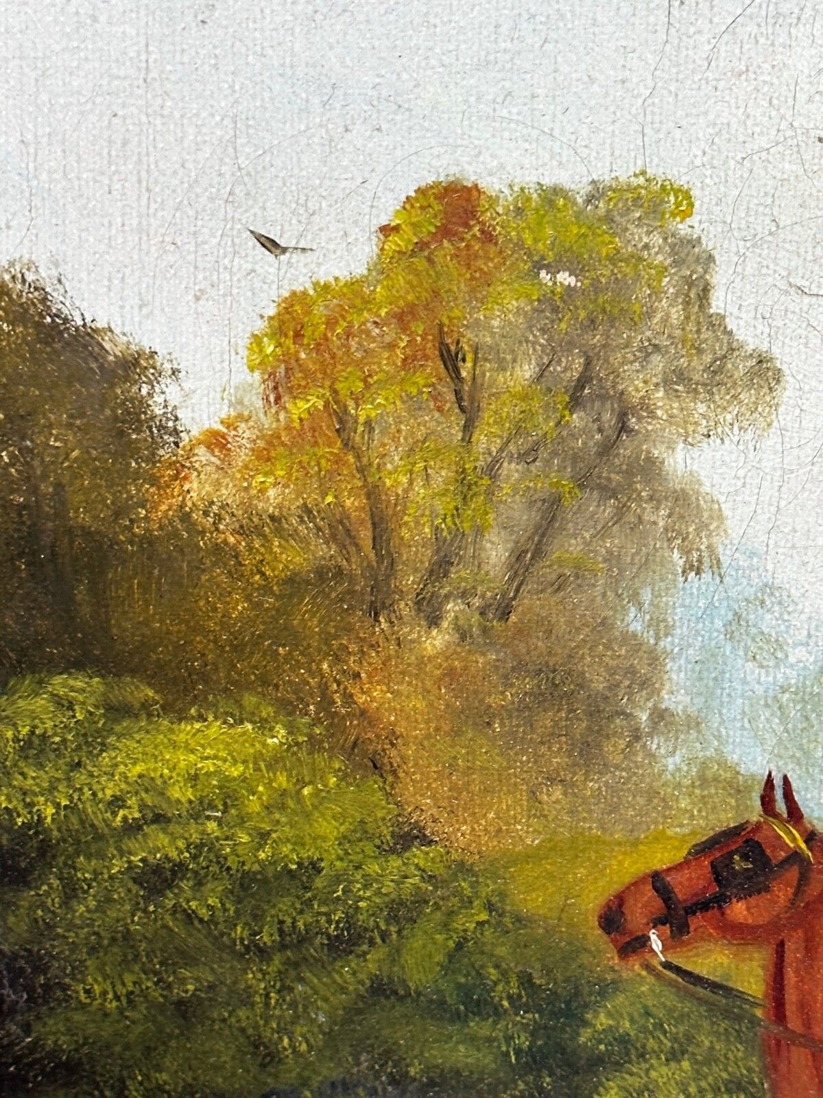 photo vinterior Edwardian Oil Painting Horses & Carriage Coachman Riders Signed Philip H Rideout