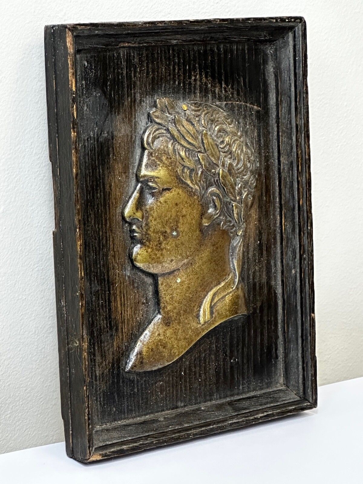 French 19th Century Napoleon Wearing Laurel Wreath Crown Wall Sculpture photo furniture