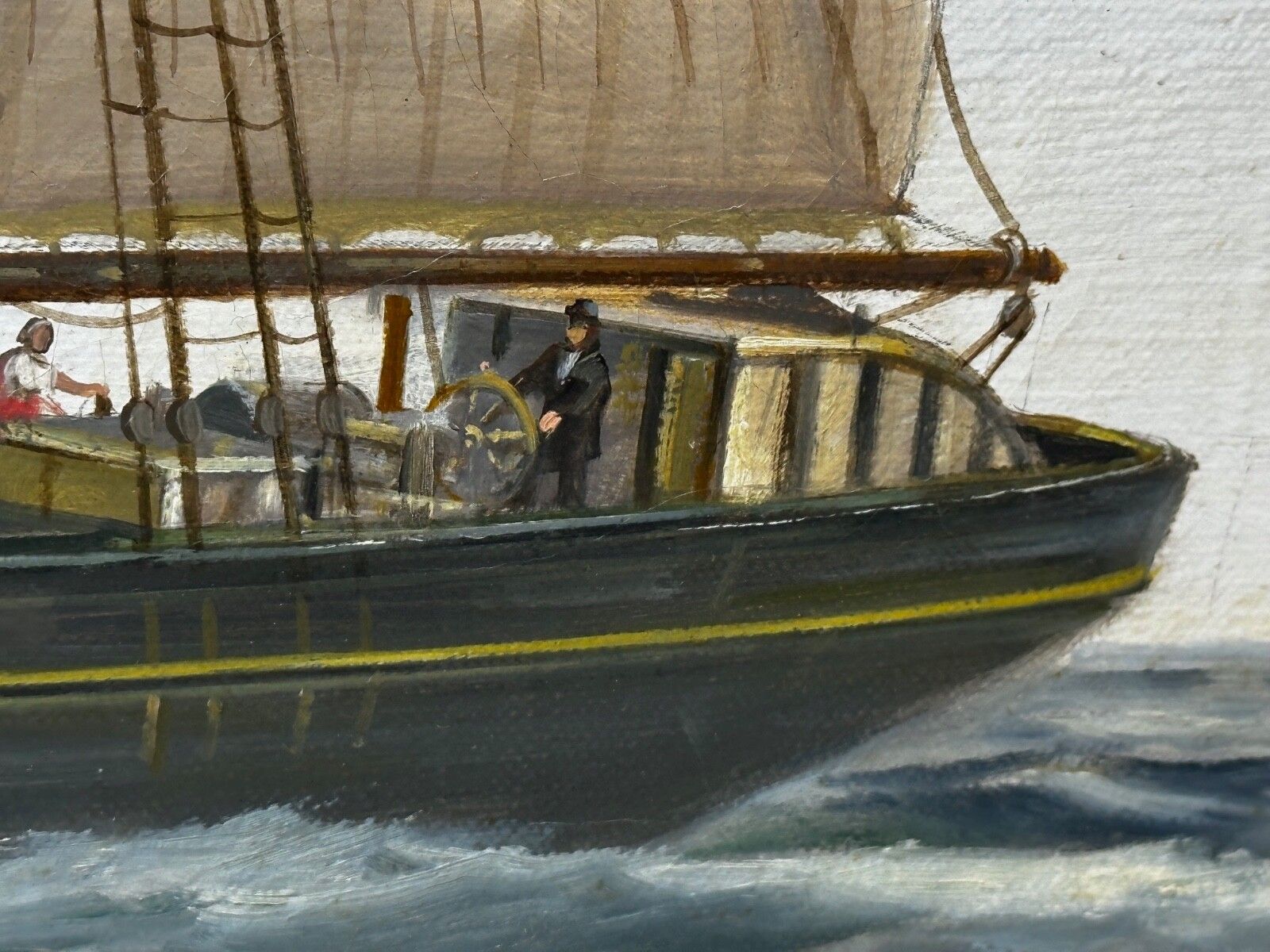 22000.0 British Marine Oil Painting Kathleen & May Schooner Ship By John Lewis Chapman photo