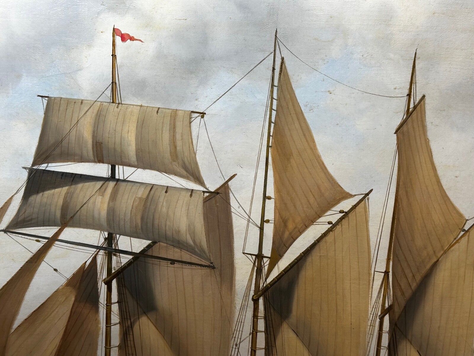 photo buy British Marine Oil Painting Kathleen & May Schooner Ship By John Lewis Chapman