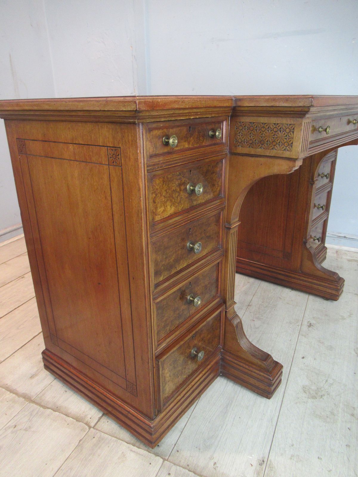 photo furniture Walnut   Knee Hole Desk By Gillows,   Lancaster