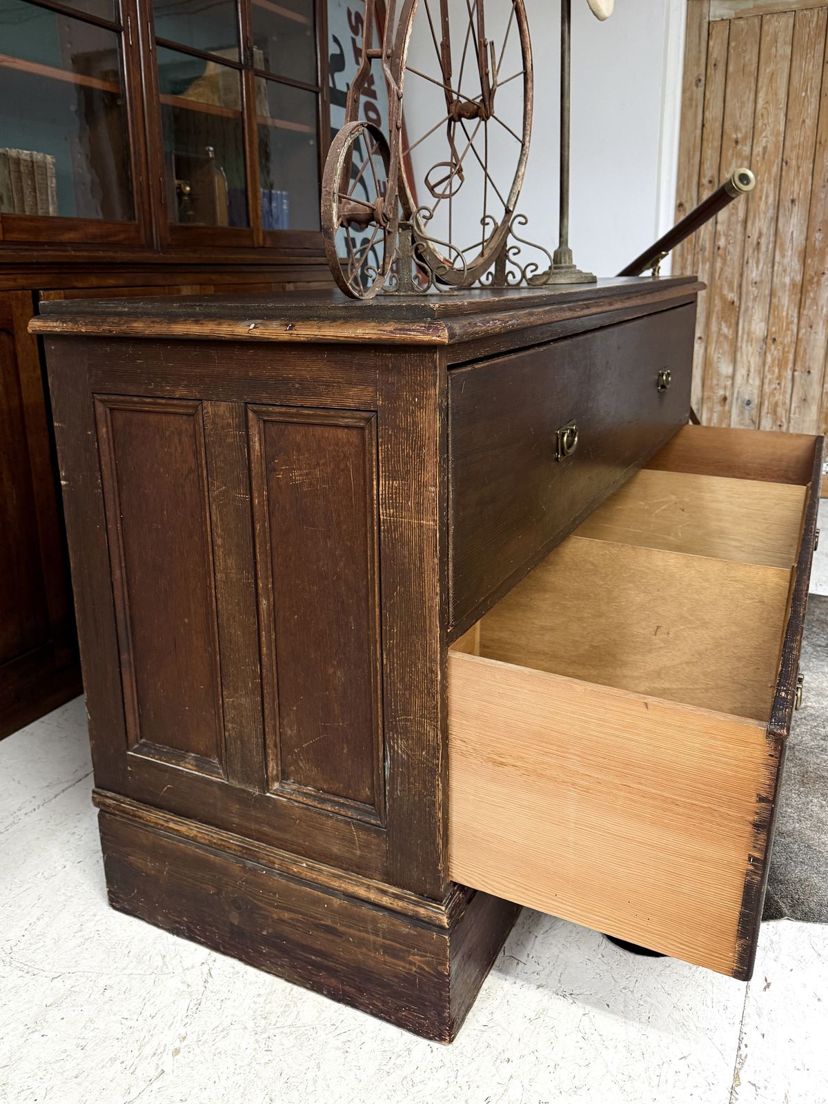 Large Antique Haberdashery Shop Counter Drawers photo Furniture