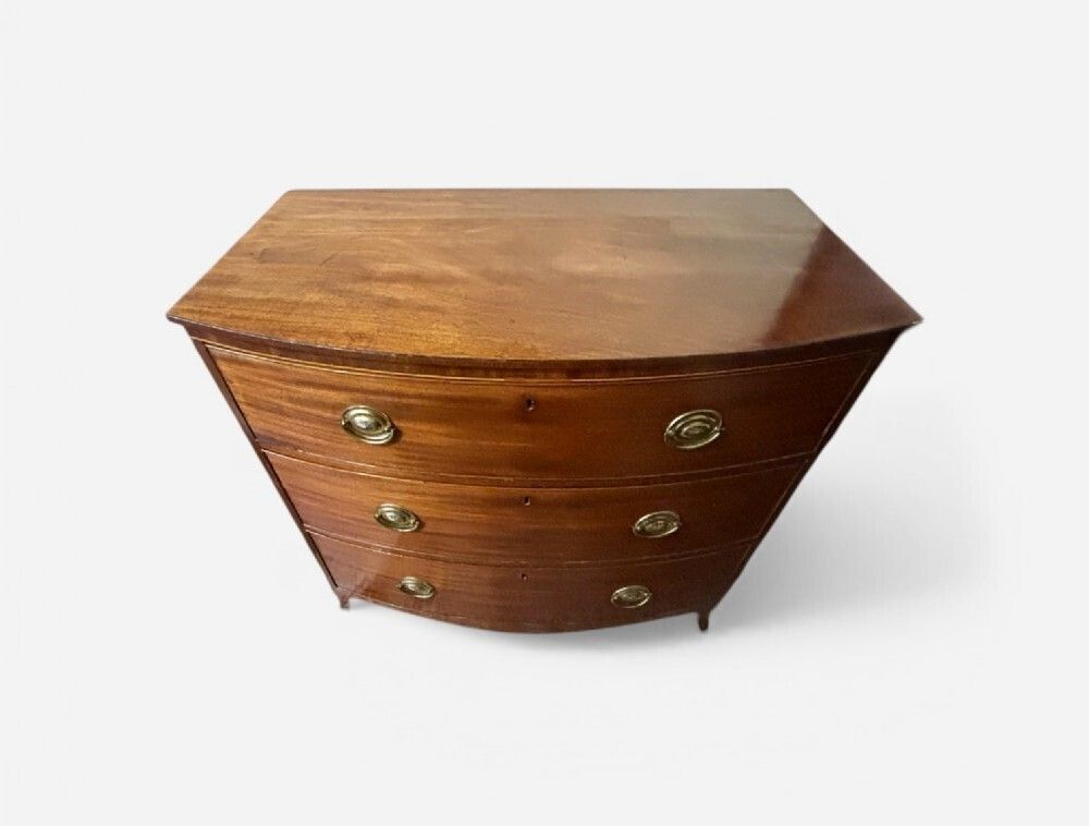 Regency Mahogany Small Bow Front Chest Of Drawers photo for sale