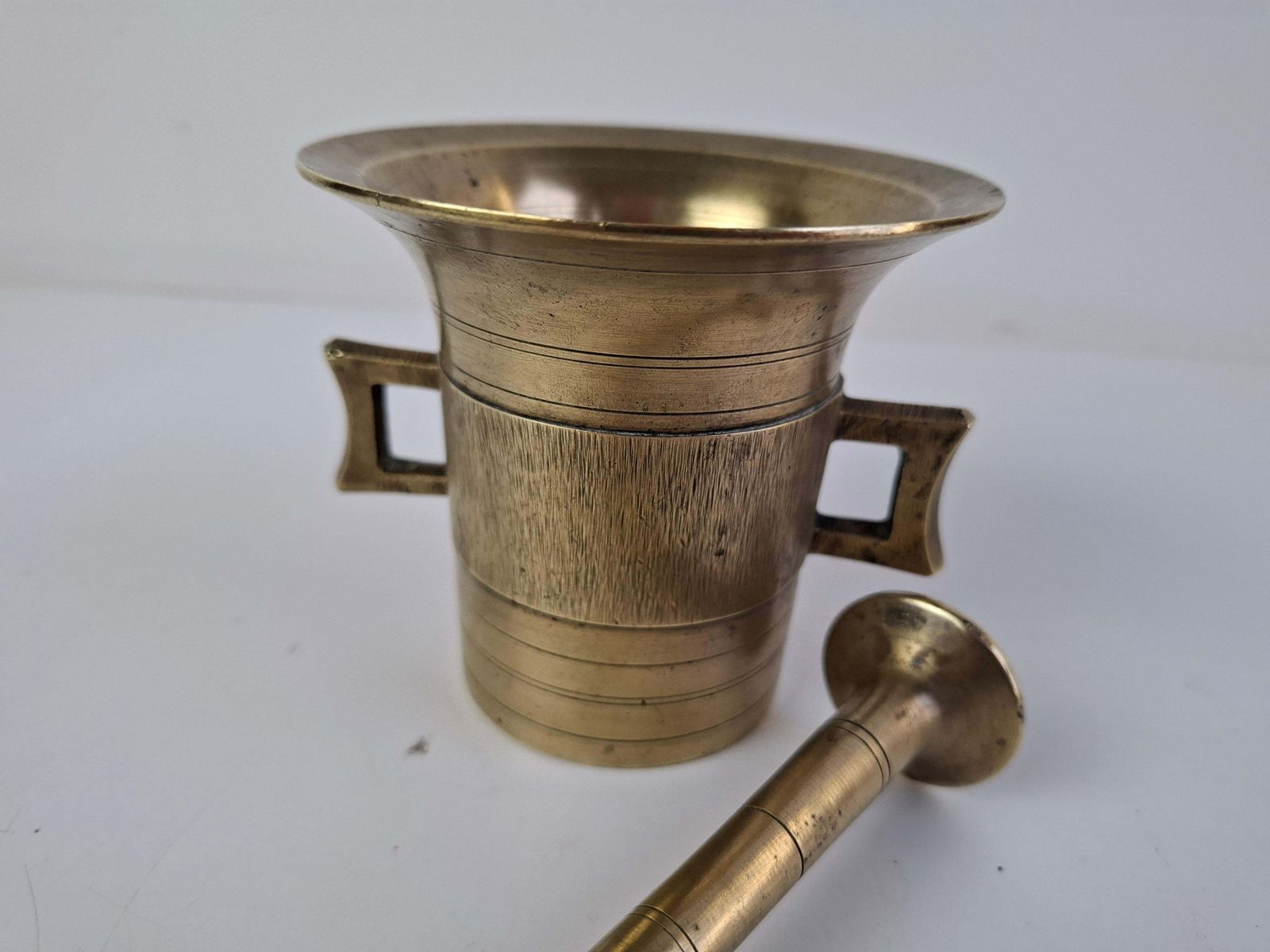 Antique Brass Mortar And Pestle, Austria Hungary, Circa 1890, Historicism photo furniture