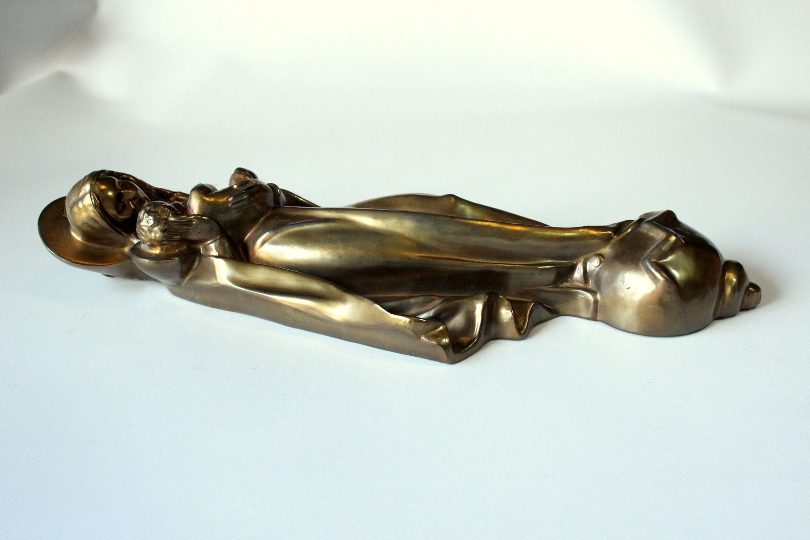 Brass Sculpture Mother Of God With Child photo for sale
