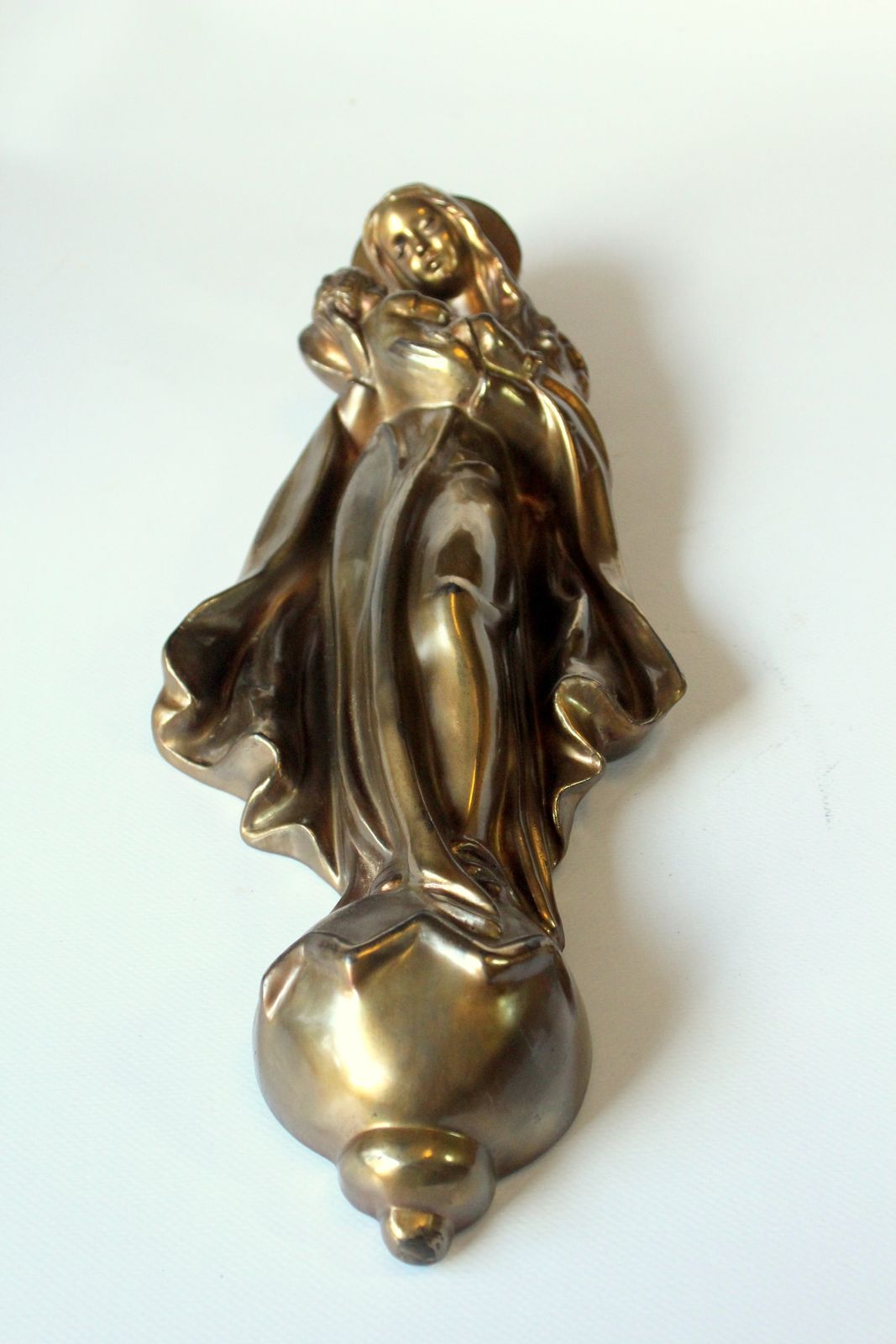 Brass Sculpture Mother Of God With Child photo vinterior