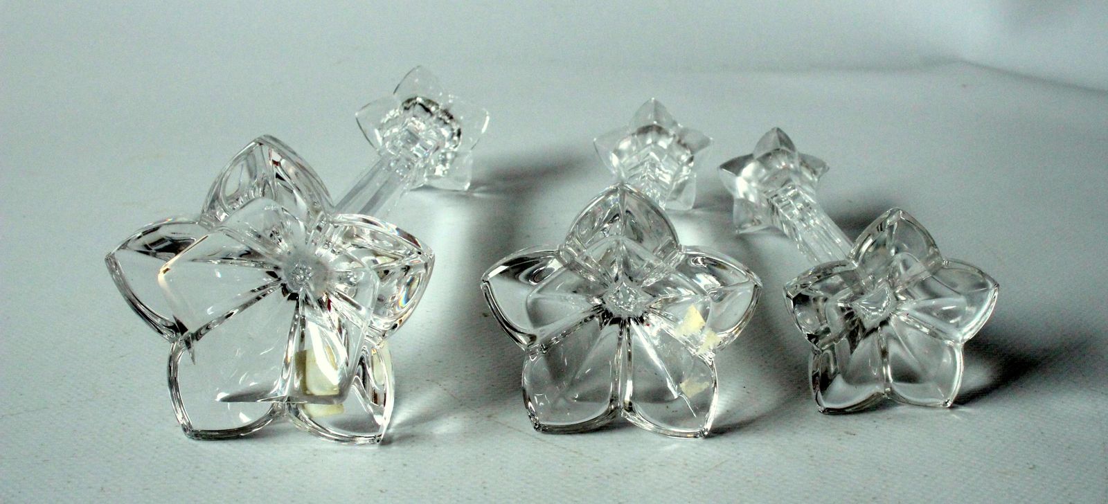 3 Lead Crystal Glass Candle Holder By Nachtmann As A Set   Vintage photo vinterior