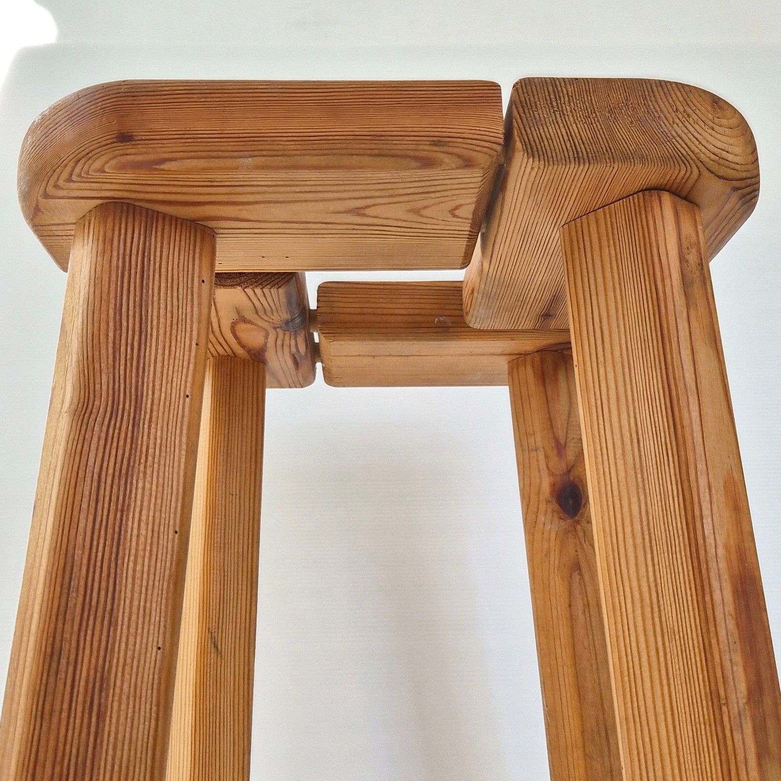 Vintage Swedish Scandinavian 1950 Olof Ottelin Pine Stool For Finnsauna photo 357.0