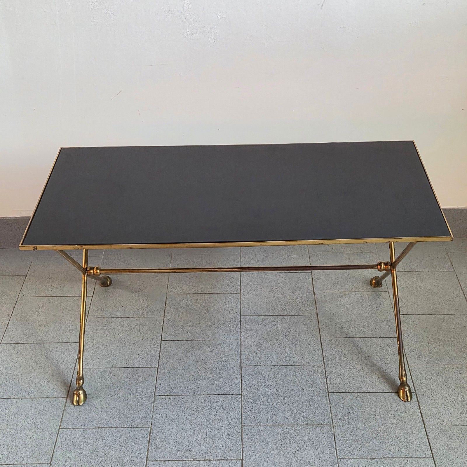 Vintage 1970s House Jansen Bronze & Glass Goat Feet Coffee Table 70s Chic photo furniture
