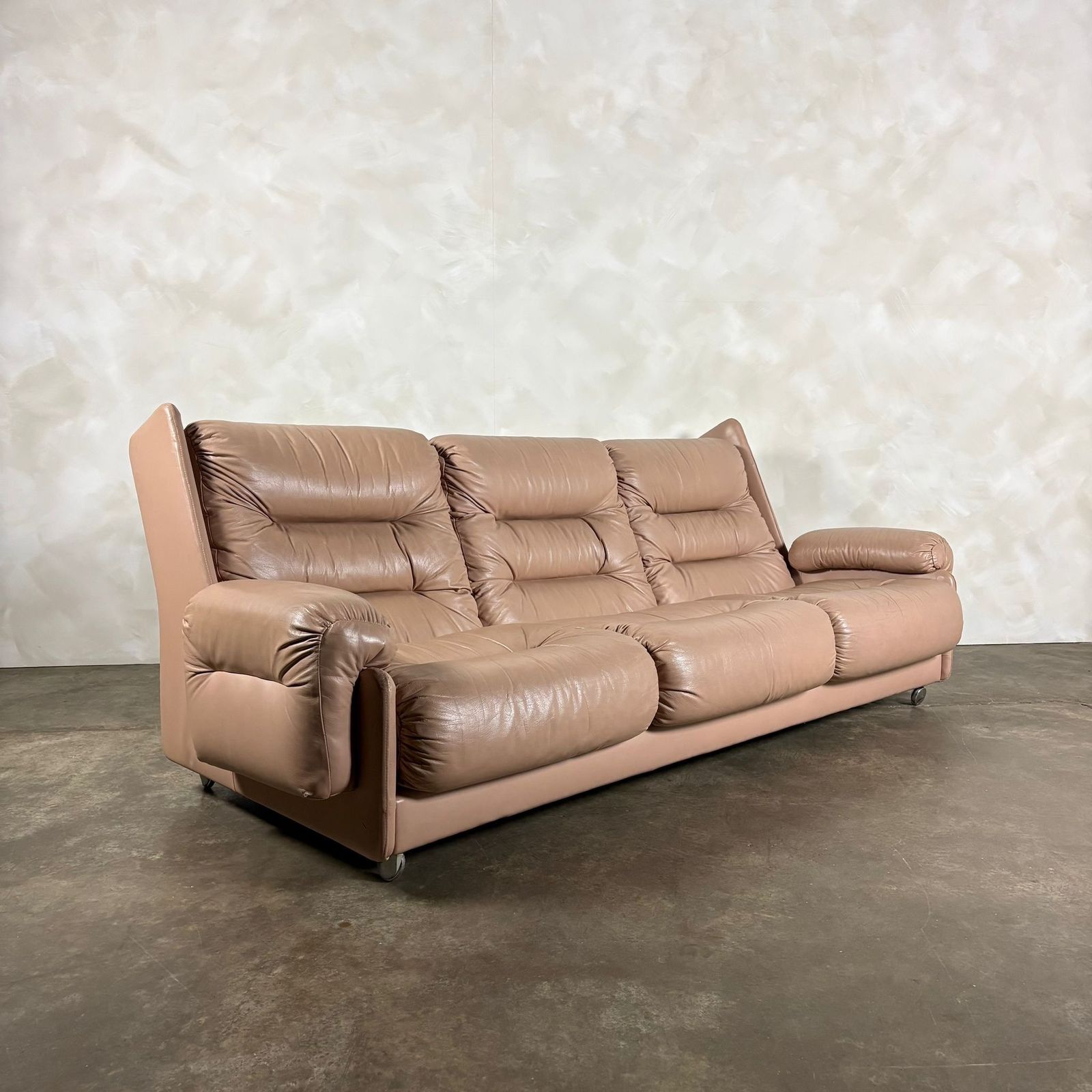 Mid Century G Plan Melissa Three Seater Sofa Leather Retro Mcm
