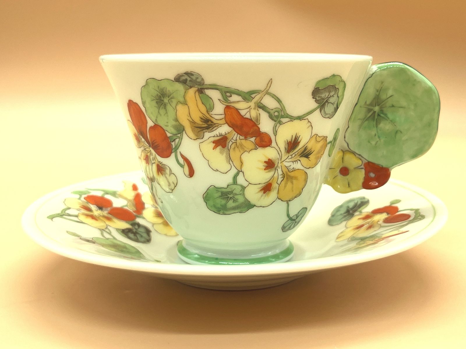 Antique Royal Doulton China Nasturtium Tea Cup And Saucer Duo. V1325. C1920. photo buy