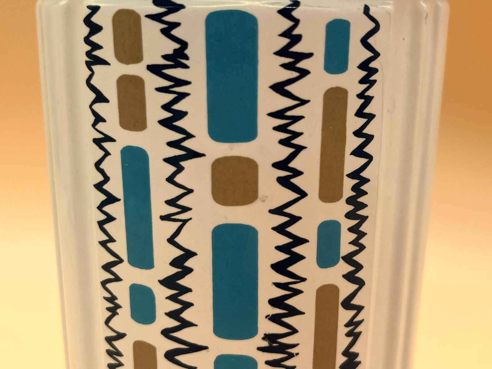 Mcm Crown Devon Pottery Hand Painted Geometric 1960's Vase Designed By Colin Melbourne. 1502.  Height Is 25cm Or 9.75". photo 225.0