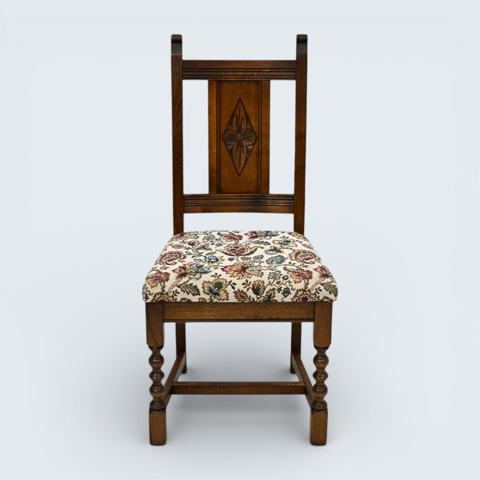 6 Yorke Old Charm Dining Chairs Trellis Fabric Light Oak Frames Free Uk Delivery photo for sale