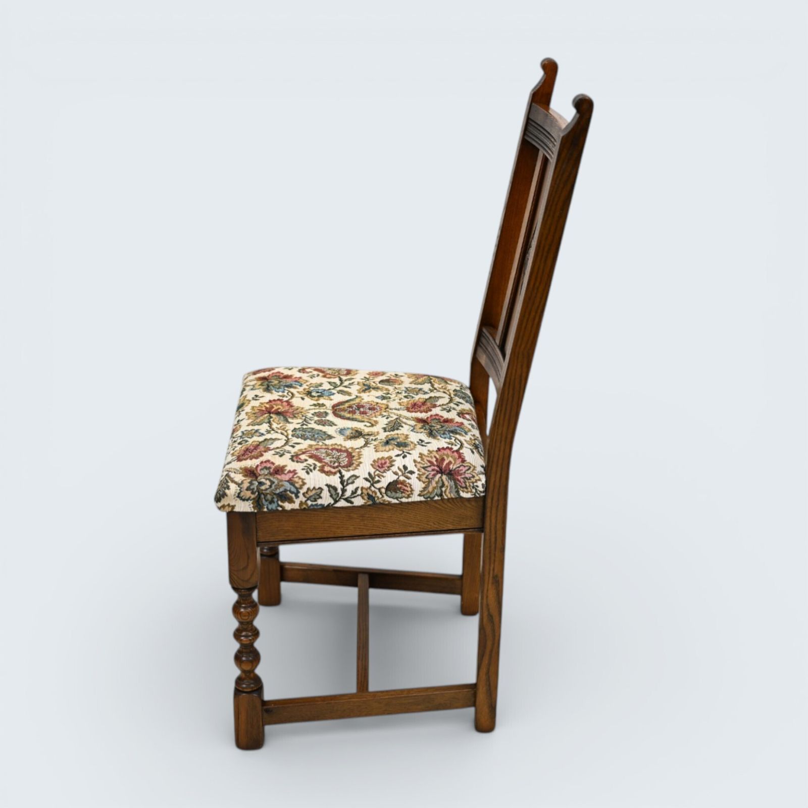 6 Yorke Old Charm Dining Chairs Trellis Fabric Light Oak Frames Free Uk Delivery photo 637.0