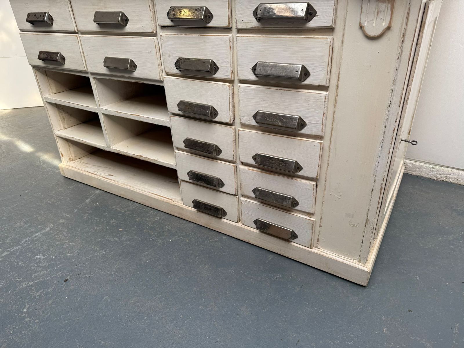 An Originally Painted White Hungarian Victorian Pine Shop Fitting photo Furniture