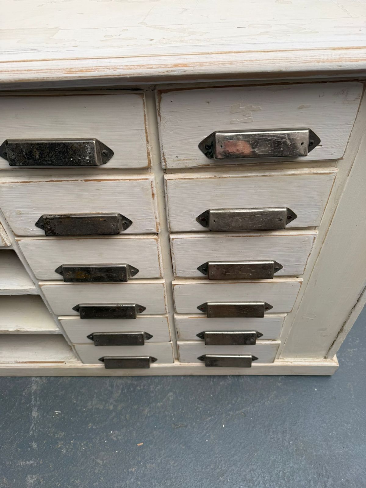 An Originally Painted White Hungarian Victorian Pine Shop Fitting photo buy
